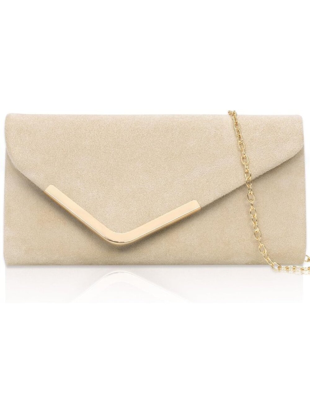 Womens Apricot Lace Floral Mesh Envelope Chain Crossbody Prom Evening Bag Clutch